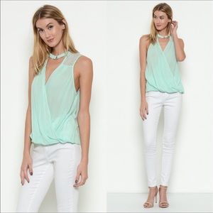 🌻Mint Lace Choker Top🌻